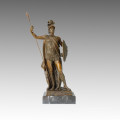 Soldaten Statue Krieger Stehend Bronze Skulptur TPE-383